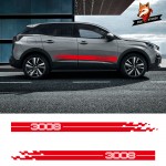 Car Side Vinyl Side Stripes Sticker Vehicle Auto Decals Wraps Body Graphics Sport Styling Vinyl Car Sticker for Peugeot 3008